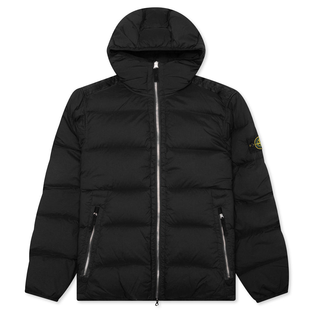 Stone Island Real Feather Hooded Jacket - Black