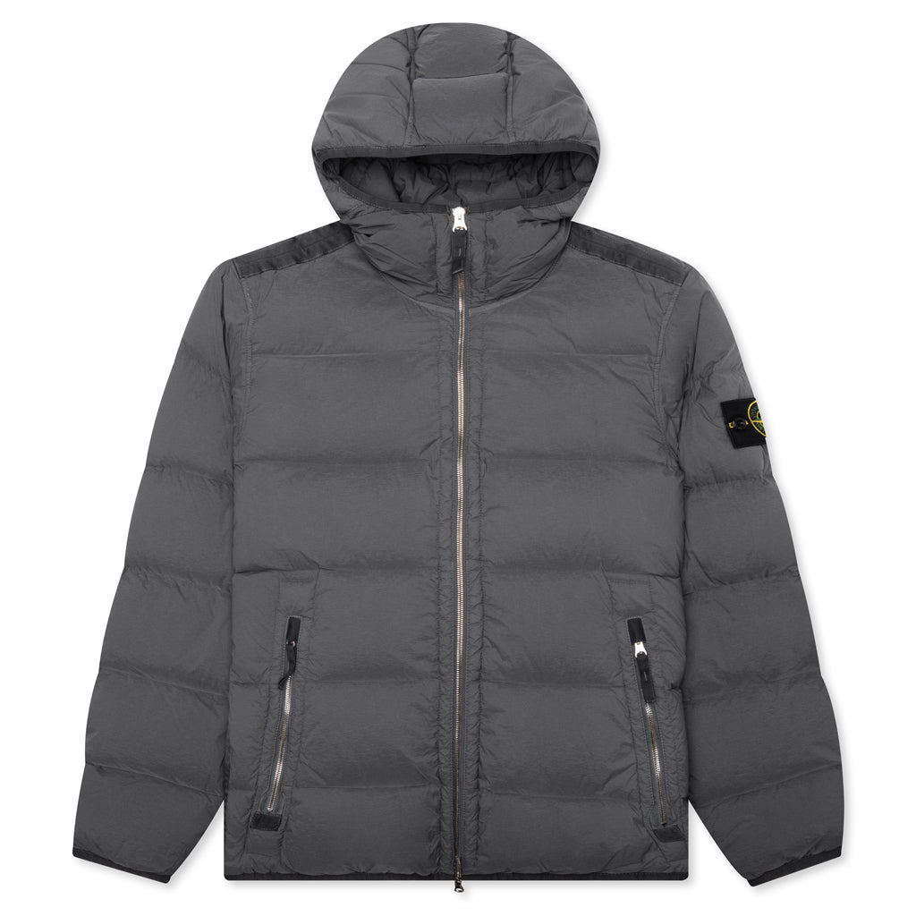 Stone Island Real Feather Hooded Jacket - Lead Grey