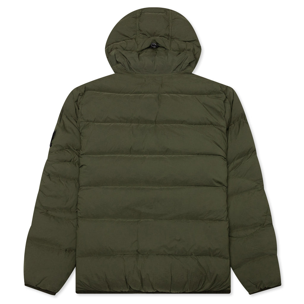 Stone Island Real Feather Hooded Jacket - Olive