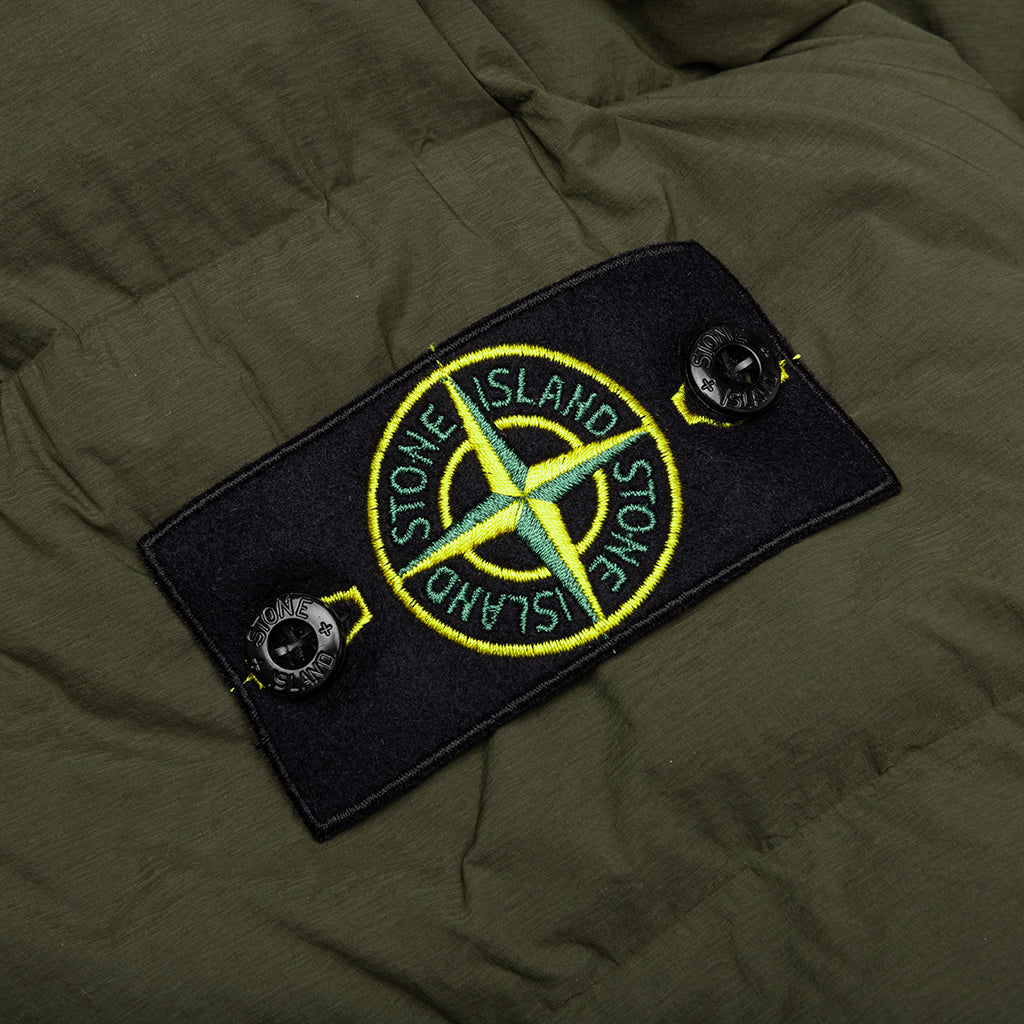 Stone Island Real Feather Hooded Jacket - Olive