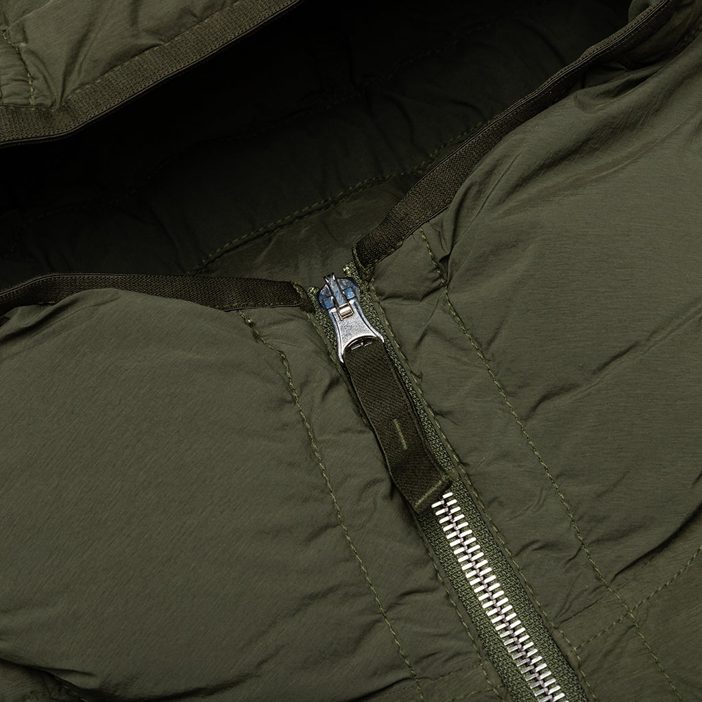 Stone Island Real Feather Hooded Jacket - Olive