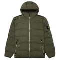 Stone Island Real Feather Hooded Jacket - Olive