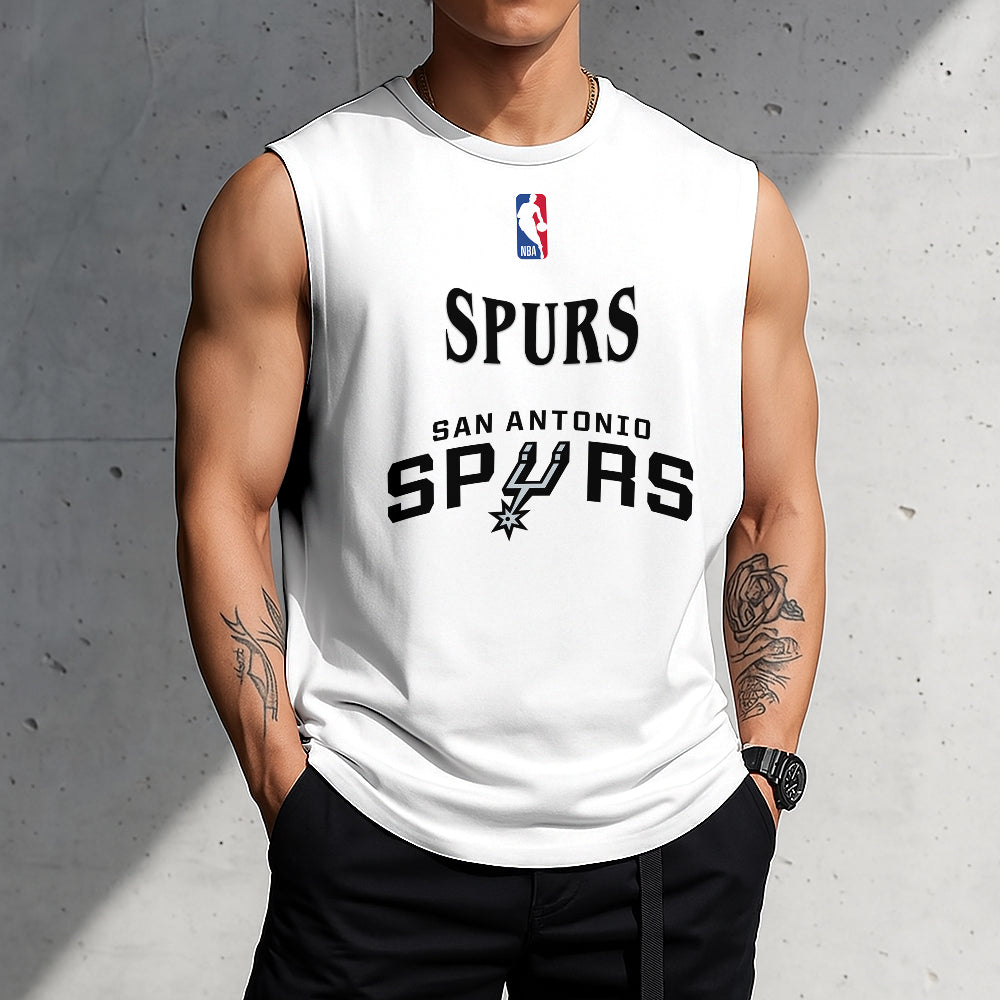 FINAL SALE - NEW CUSTOMIZED NBA23 SAS SAN ANTONIO SPURS TANKTOP & GYM SHIRT