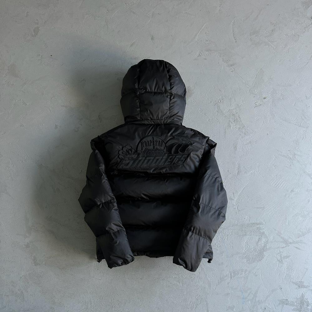 Trapstar Shooters Detachable Hooded Puffer Jacket - Black Ironleague