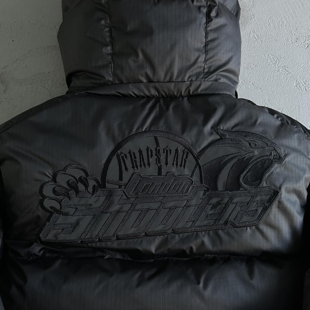 Trapstar Shooters Detachable Hooded Puffer Jacket - Black Ironleague