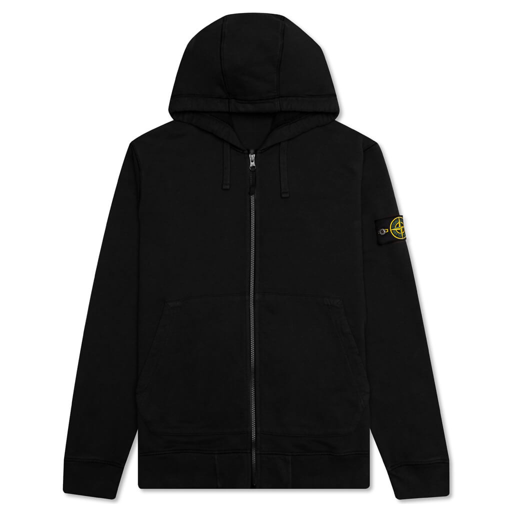 Stone Island Hooded Full Zip Sweatshirt 64220 - Black