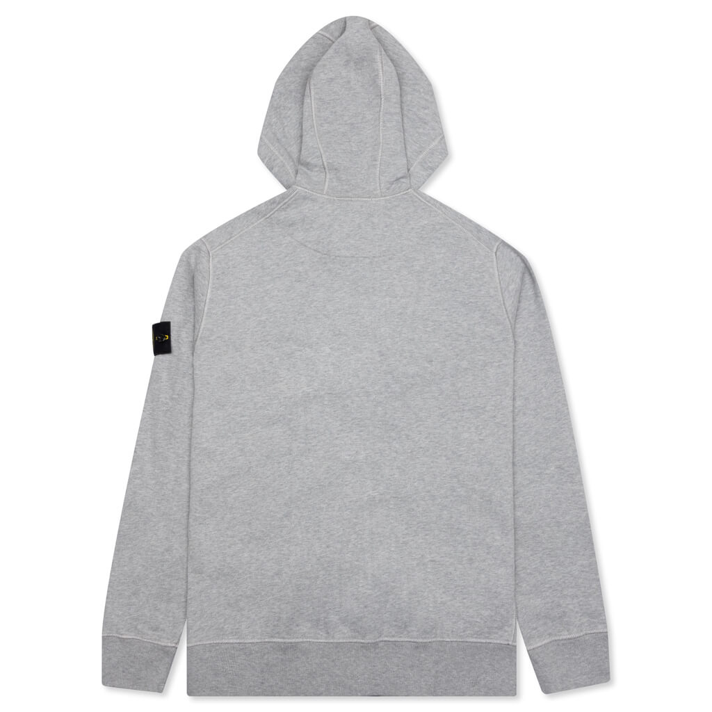 Stone Island Hooded Full Zip Sweatshirt 64220 - Melange Grey
