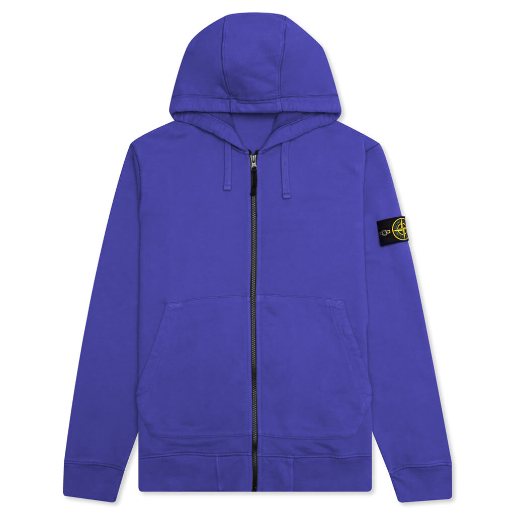 Stone Island Hooded Full Zip Sweatshirt 64220 - Periwinkle