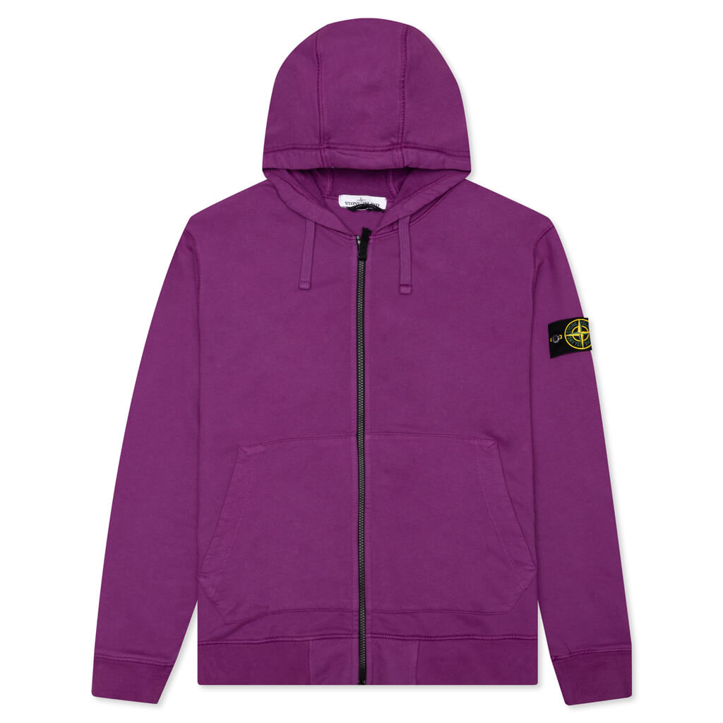 Stone Island Hooded Full Zip Sweatshirt 64220 - Purple