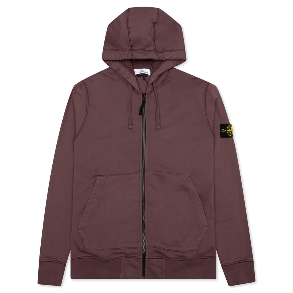 Stone Island Full Zip Hooded Sweatshirt 64251 - Dark Burgundy