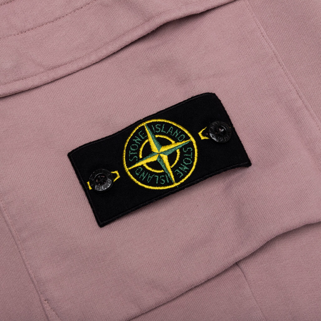 Stone Island Brushed Cargo Fleece Pants - Red Onion