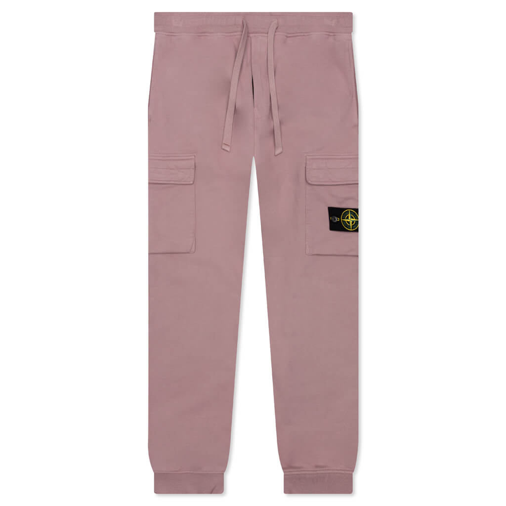 Stone Island Brushed Cargo Fleece Pants - Red Onion