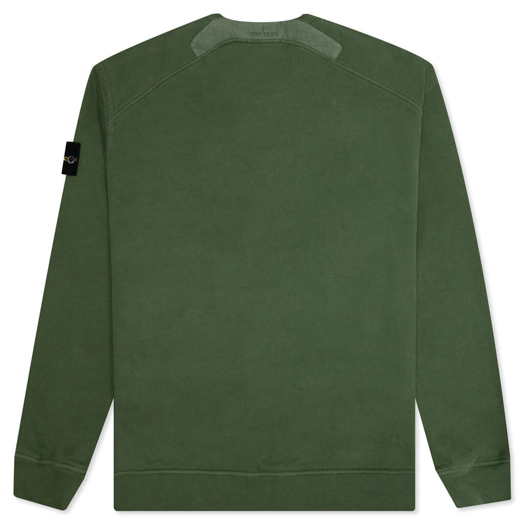 Stone Island Brushed Crewneck Sweatshirt - Olive Green