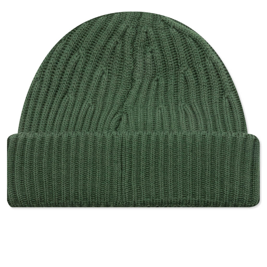 Stone Island Full Rib Wool Beanie - Olive Green