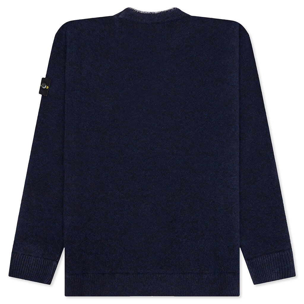 Stone Island Crewneck Knit Sweater - Navy Blue