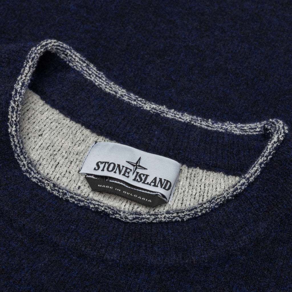 Stone Island Crewneck Knit Sweater - Navy Blue