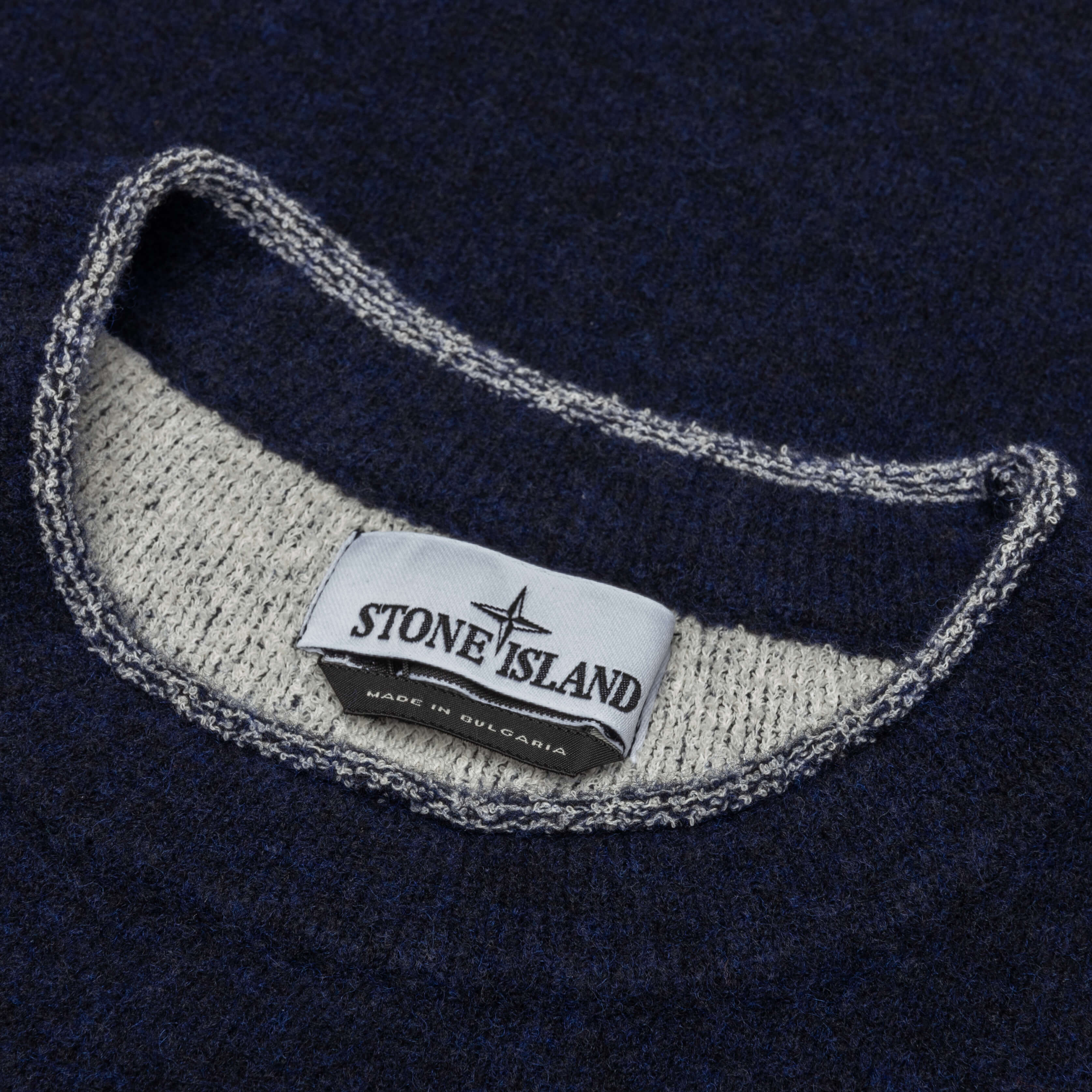 Stone Island Crewneck Knit Sweater - Navy Blue