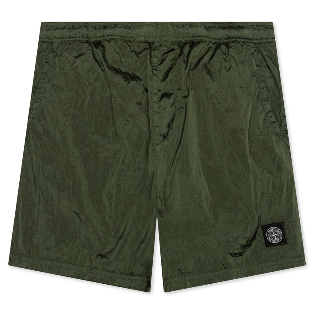 Stone Island Econyl Regenerated Nylon Swim Trunks - Olive Green