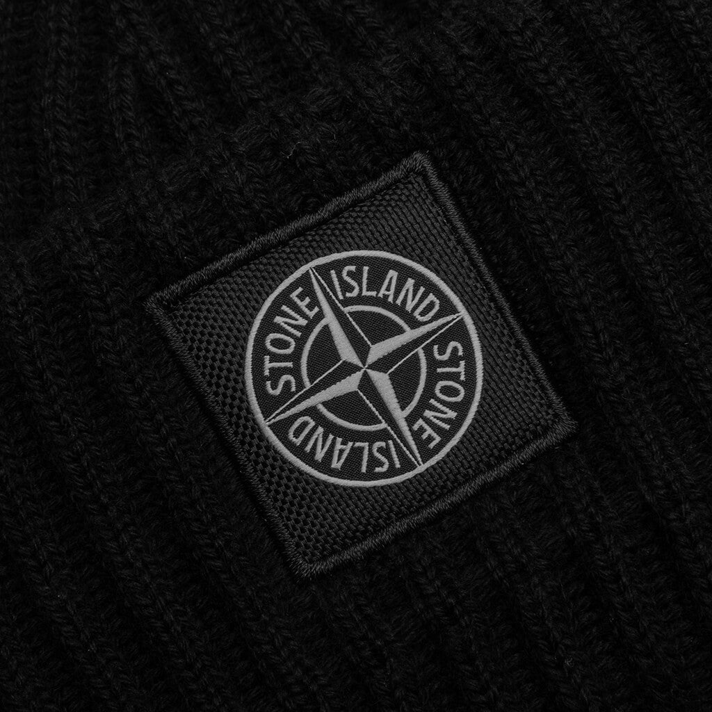 Stone Island Full Rib Wool Beanie - Black
