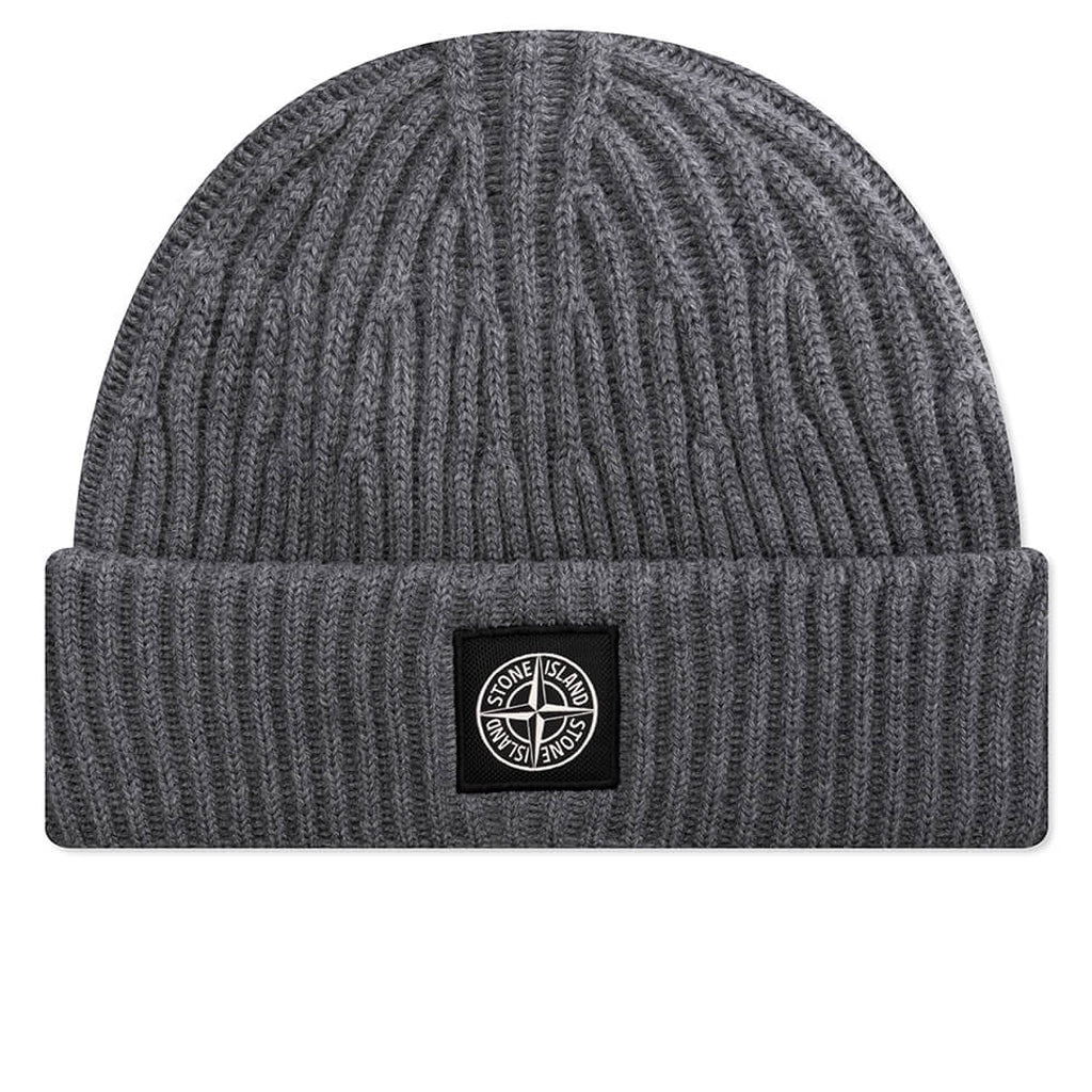 Stone Island Full Rib Wool Beanie - Grey