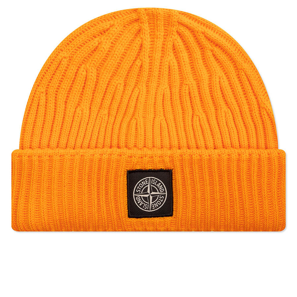Stone Island Full Rib Wool Beanie - Yellow