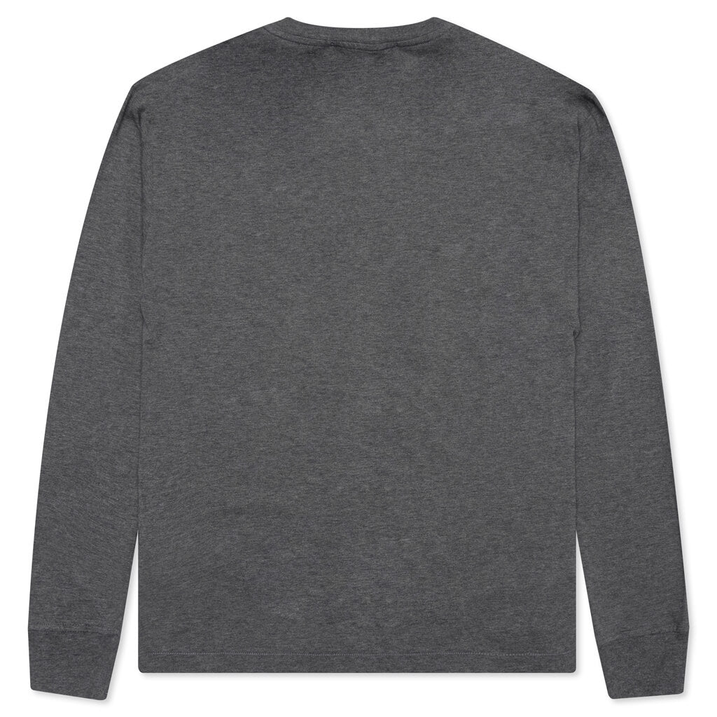 Stone Island Patch Logo L/S Tee - Melange Dark Grey
