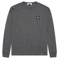 Stone Island Patch Logo L/S Tee - Melange Dark Grey