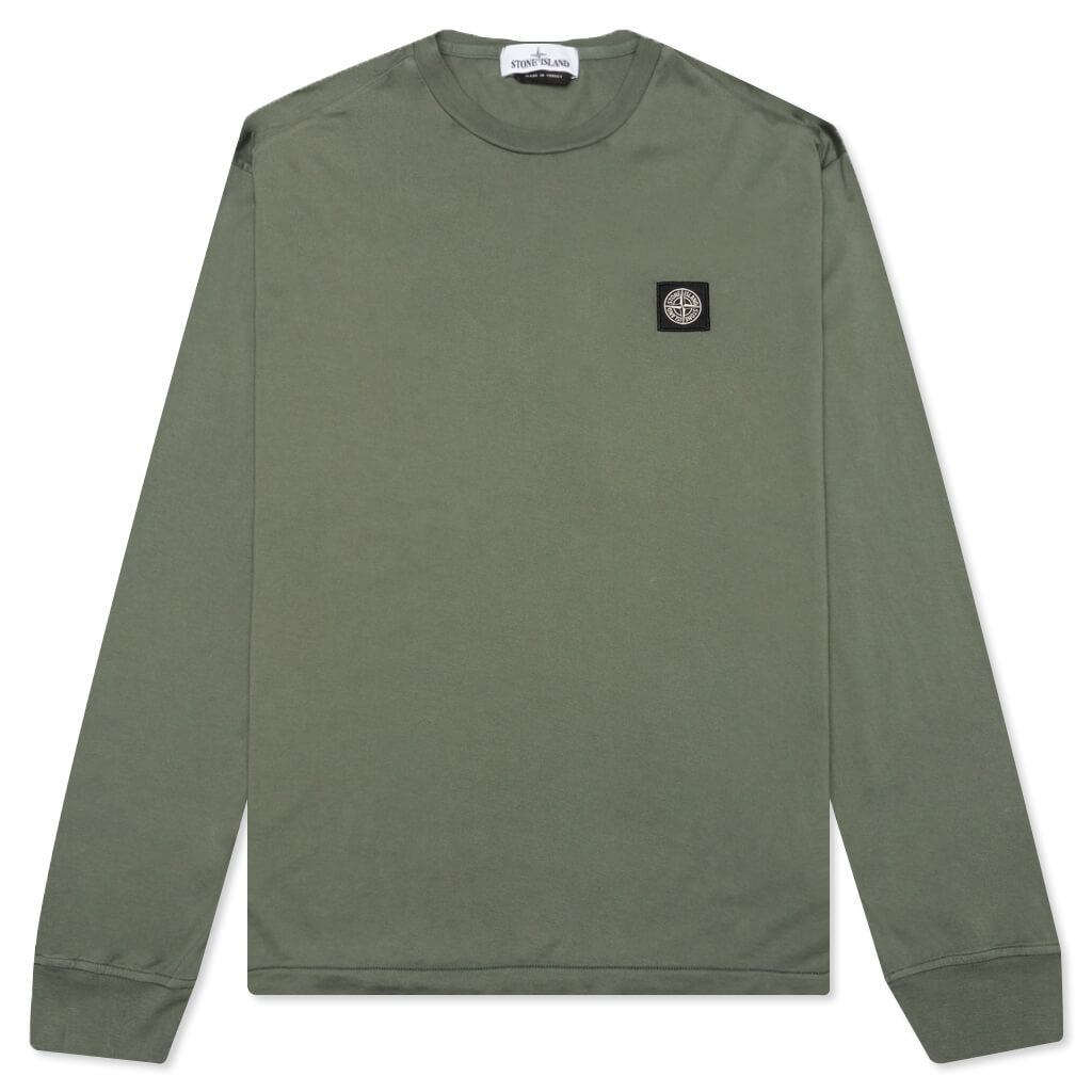 Stone Island Patch Logo L/S Tee - Sage Green