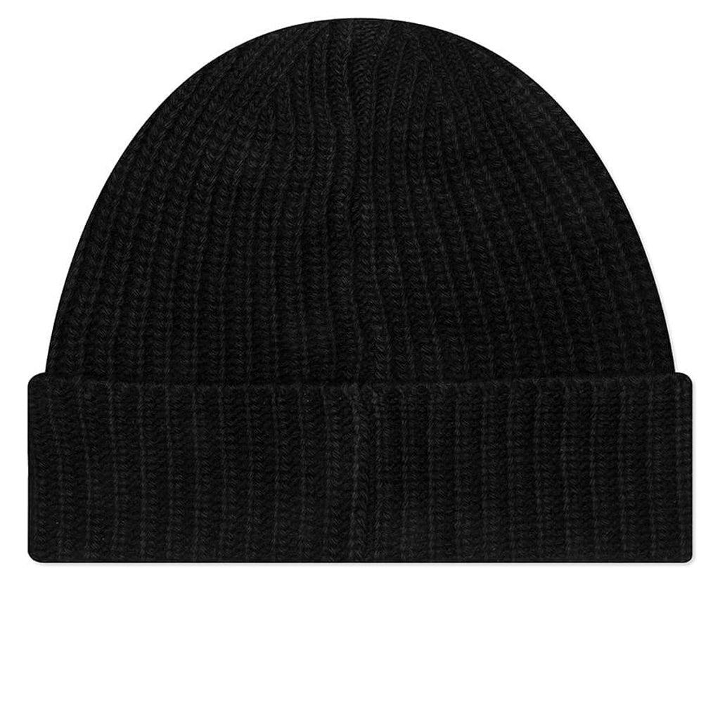 Stone Island Ribbed Geelong Wool Beanie - Black
