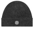 Stone Island Ribbed Geelong Wool Beanie - Charcoal