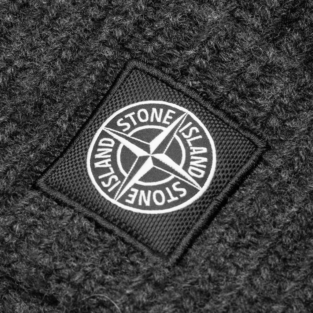 Stone Island Ribbed Geelong Wool Beanie - Charcoal