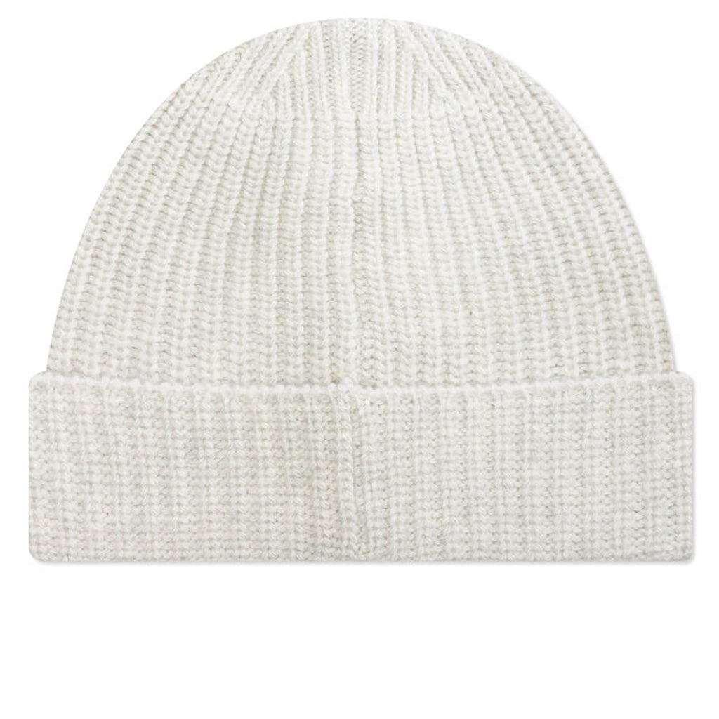 Stone Island Ribbed Geelong Wool Beanie - Melange Grey