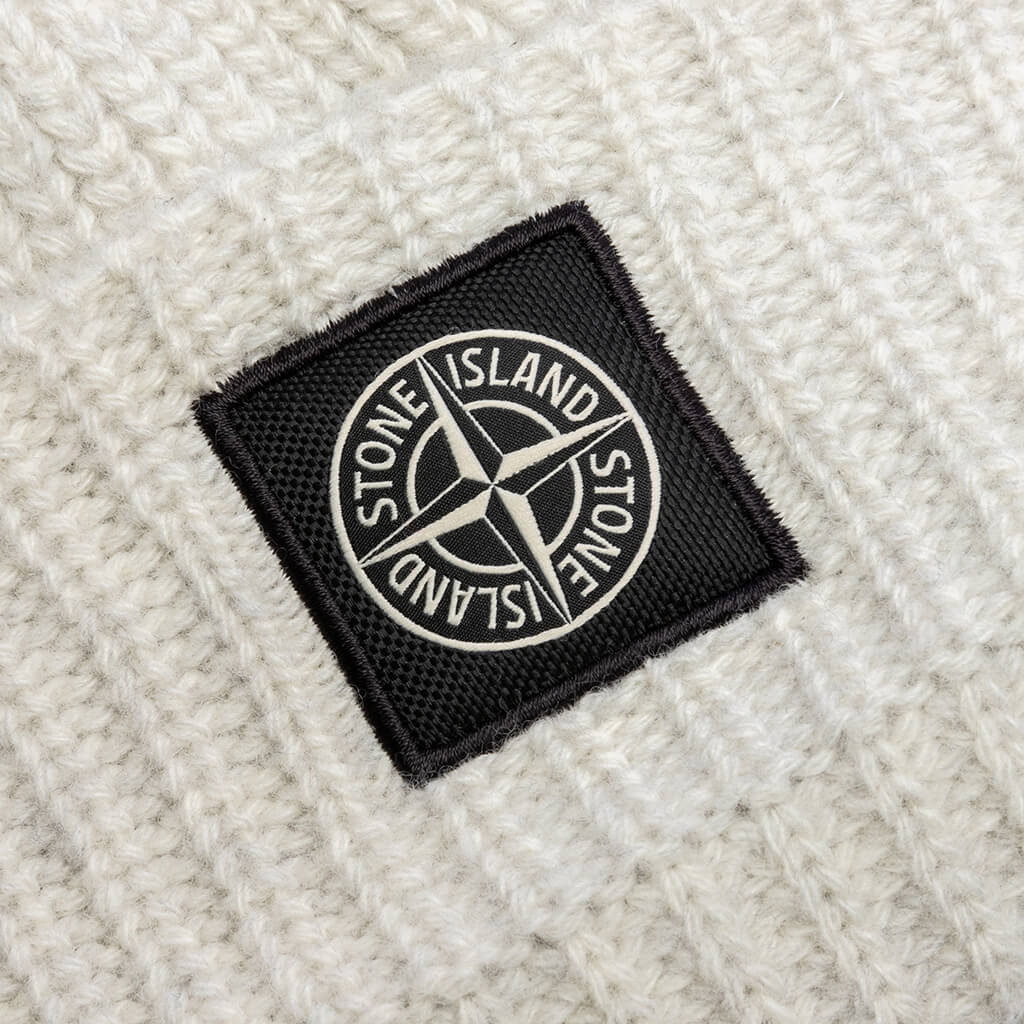 Stone Island Ribbed Geelong Wool Beanie - Melange Grey