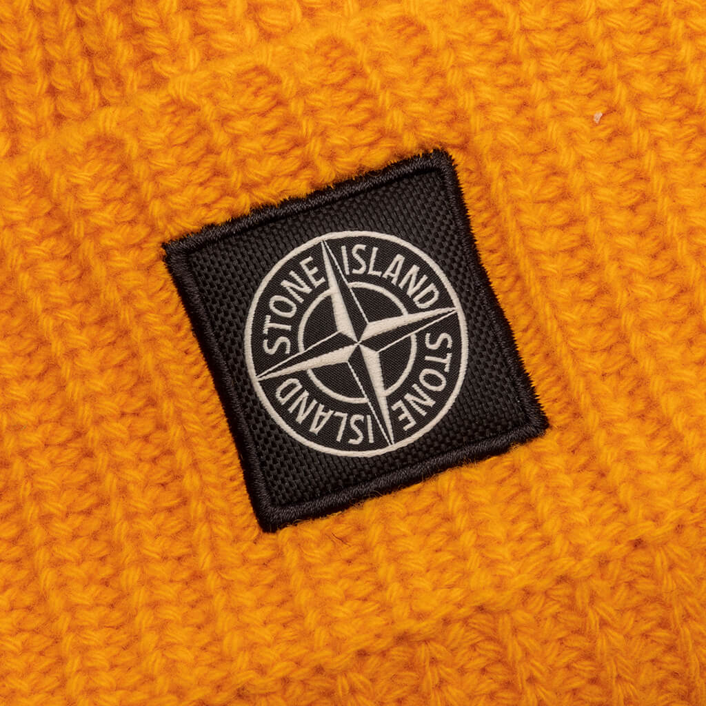 Stone Island Ribbed Geelong Wool Beanie - Yellow