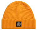 Stone Island Ribbed Geelong Wool Beanie - Yellow