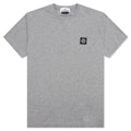 Stone Island Compass Patch Logo S/S T-Shirt - Melange Grey