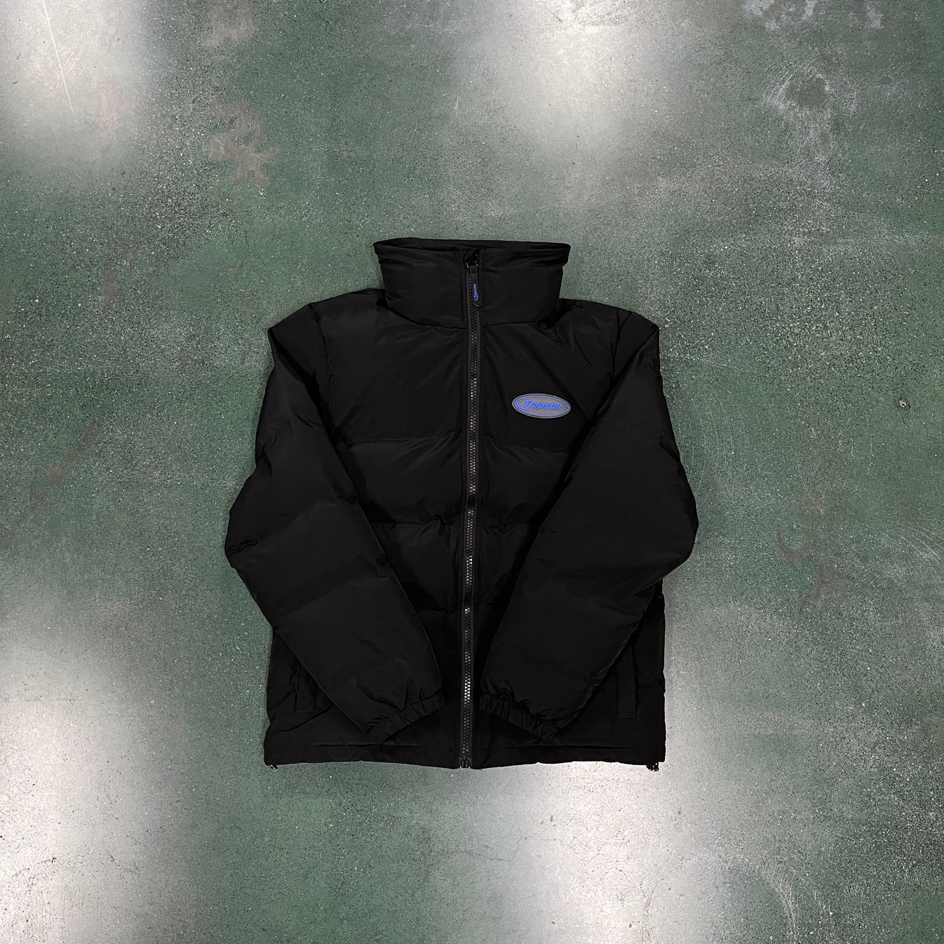 Trapstar Hyperdrive Puffer Jacket - Black/Blue Ironleague