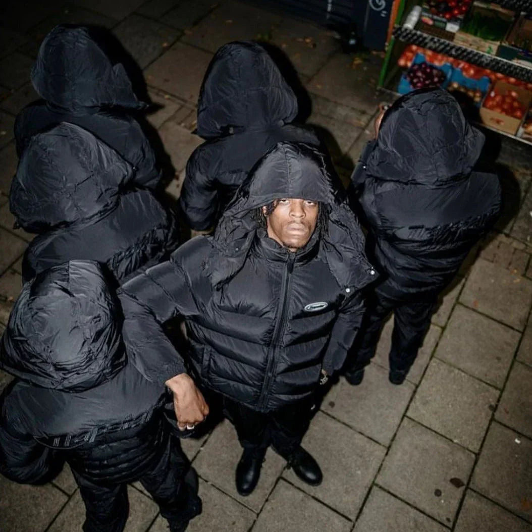 Trapstar Hyperdrive Detachable Hooded Puffer Jacket - Triple Black Ironleague
