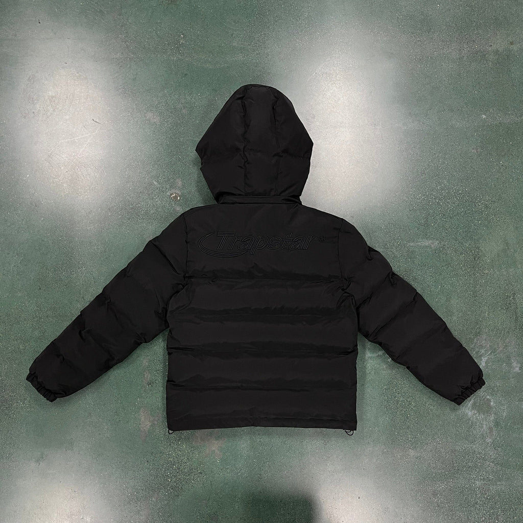 Trapstar Hyperdrive Detachable Hooded Puffer Jacket - Triple Black Ironleague