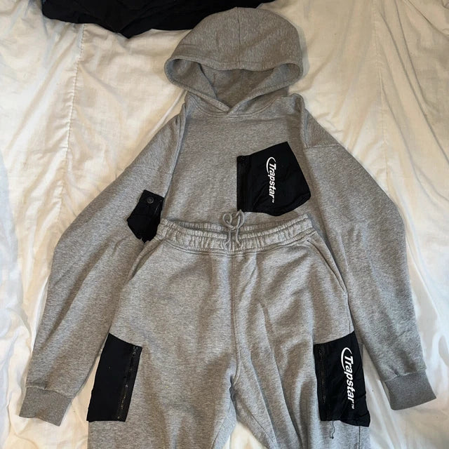 Trapstar Hyperdrive Pocket Tracksuit - Black/Grey Ironleague