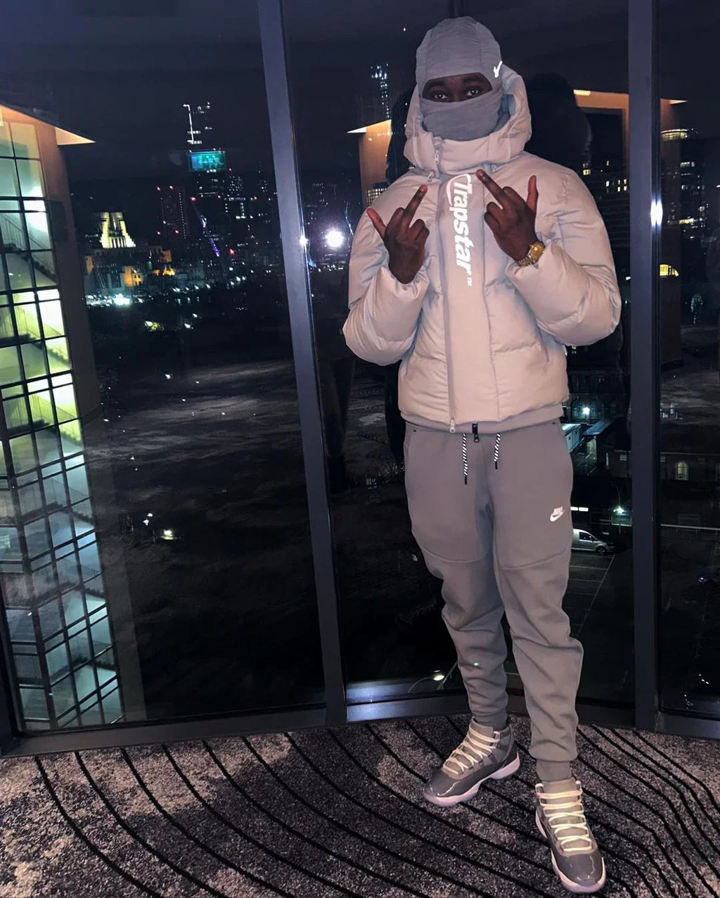 Trapstar Hyperdrive Technical Puffer Jacket - Light Grey Ironleague
