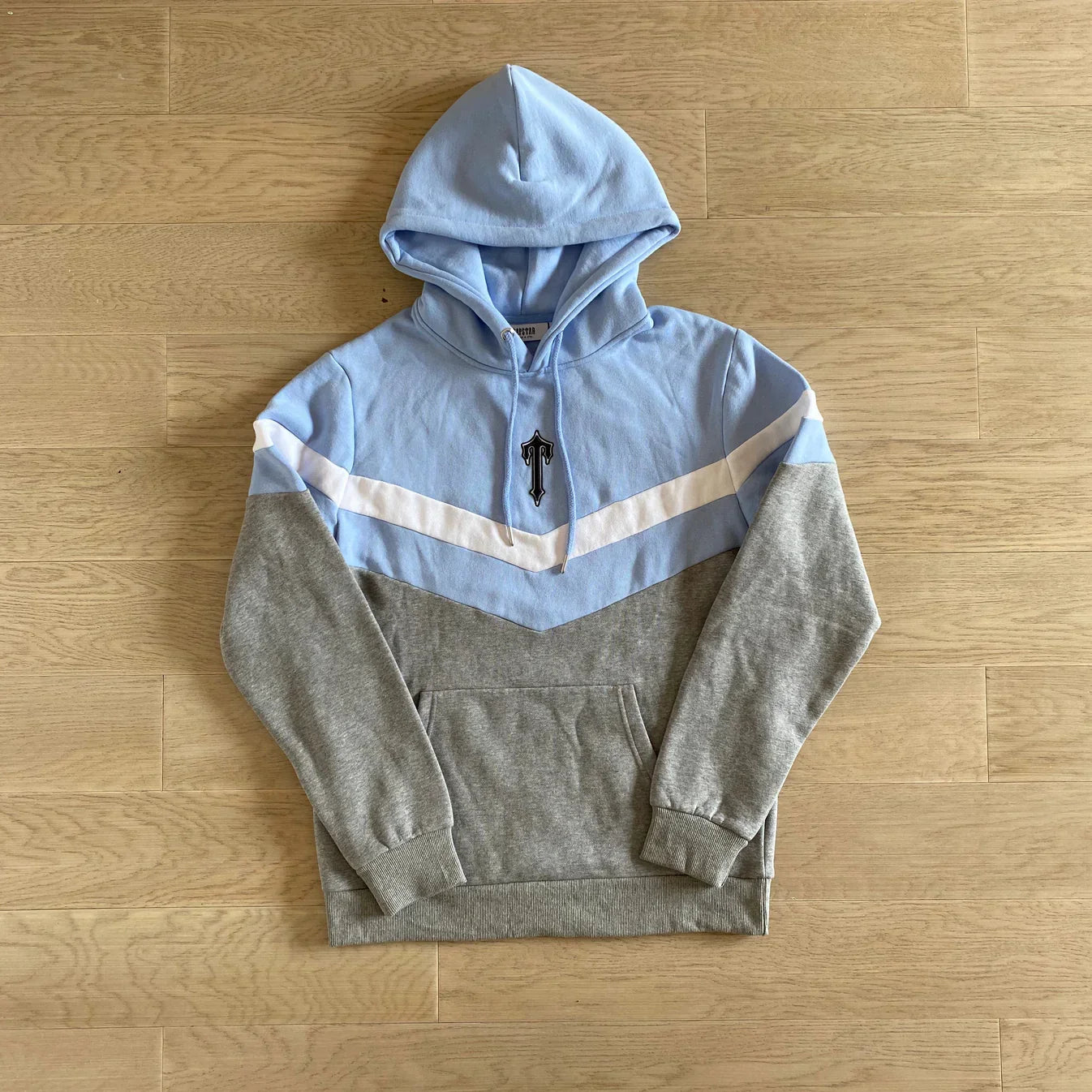Trapstar V-Stripe Tracksuit - Grey/Sky Blue Ironleague