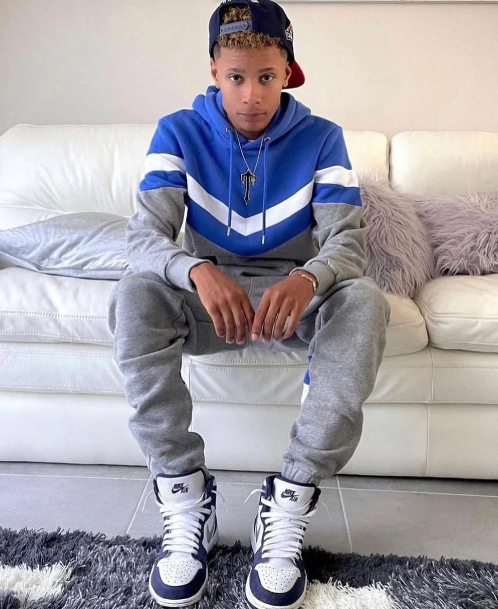Trapstar V-Stripe Tracksuit - Grey/Blue Ironleague