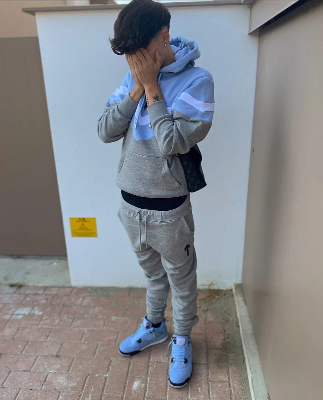 Trapstar V-Stripe Tracksuit - Grey/Sky Blue Ironleague