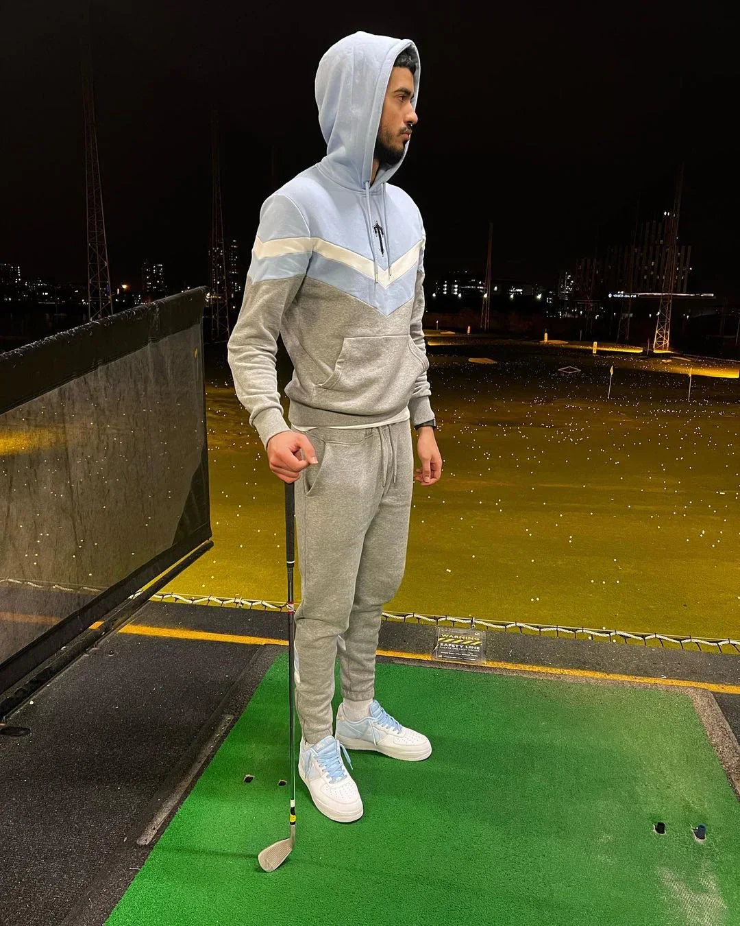 Trapstar V-Stripe Tracksuit - Grey/Sky Blue Ironleague
