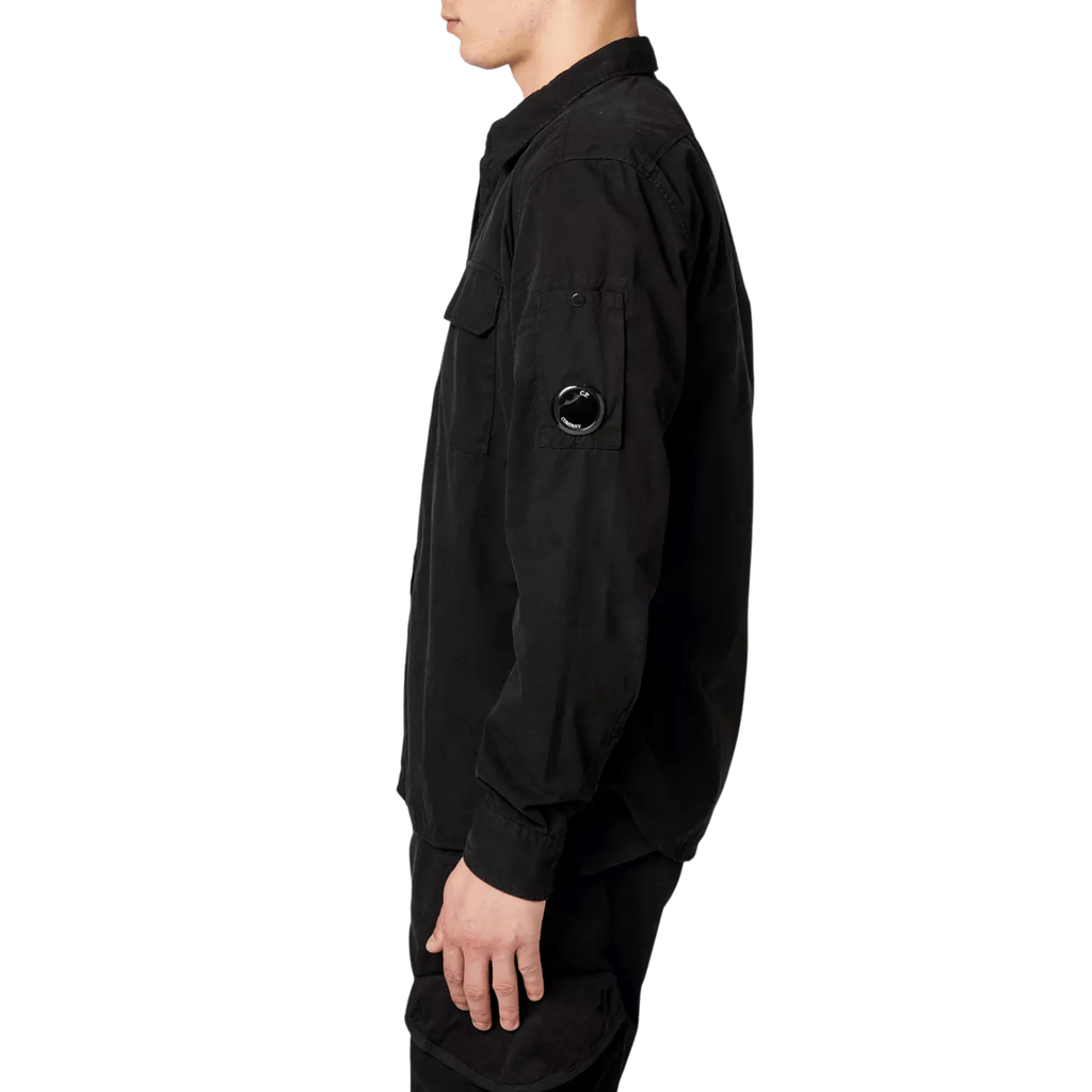 CP Company Button Overshirt - Black Ironleague