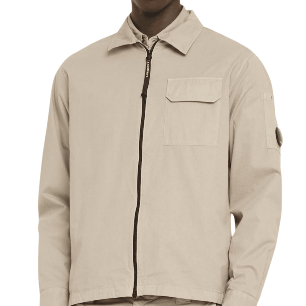 CP Company Zip Overshirt - Vintage Khaki Ironleague