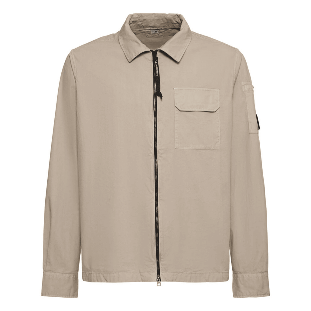 CP Company Zip Overshirt - Vintage Khaki Ironleague