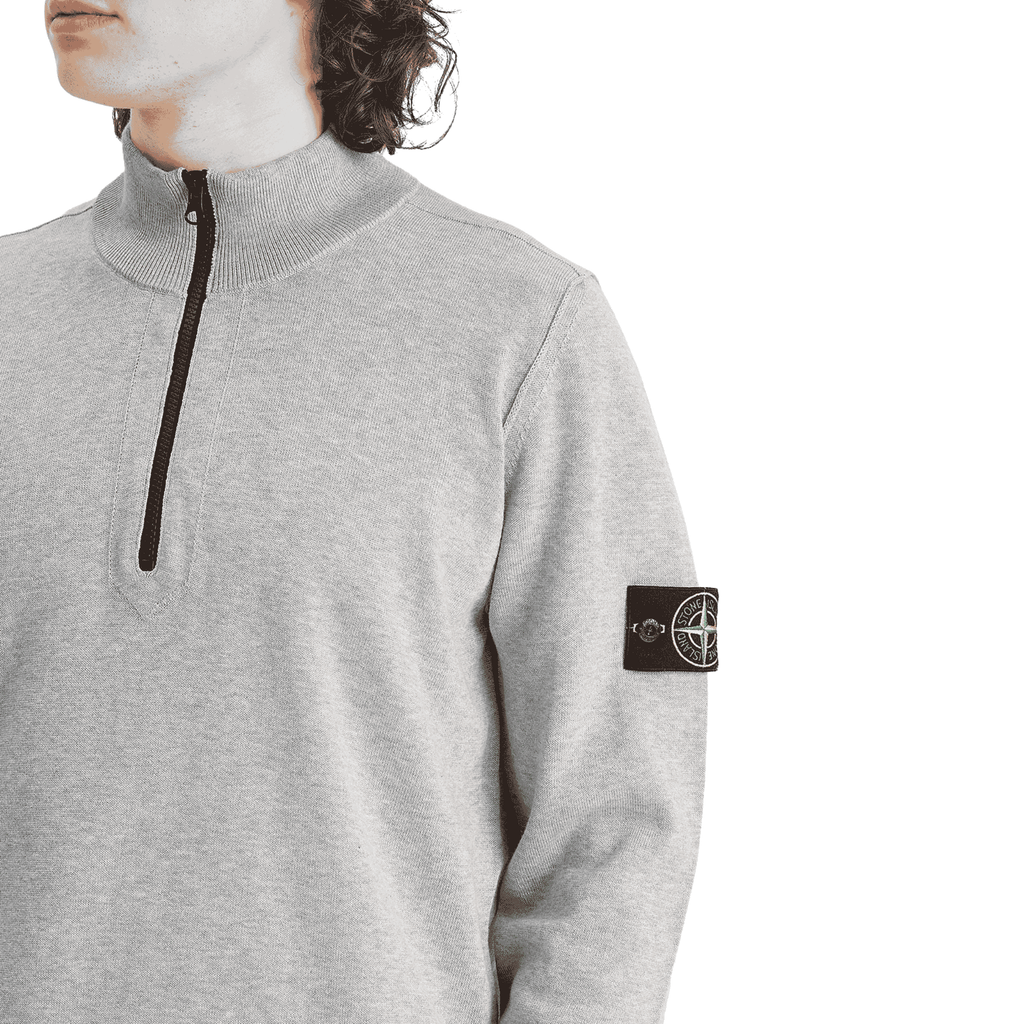 Stone Island Knit Half Zip Fleece - Grey Ironleague