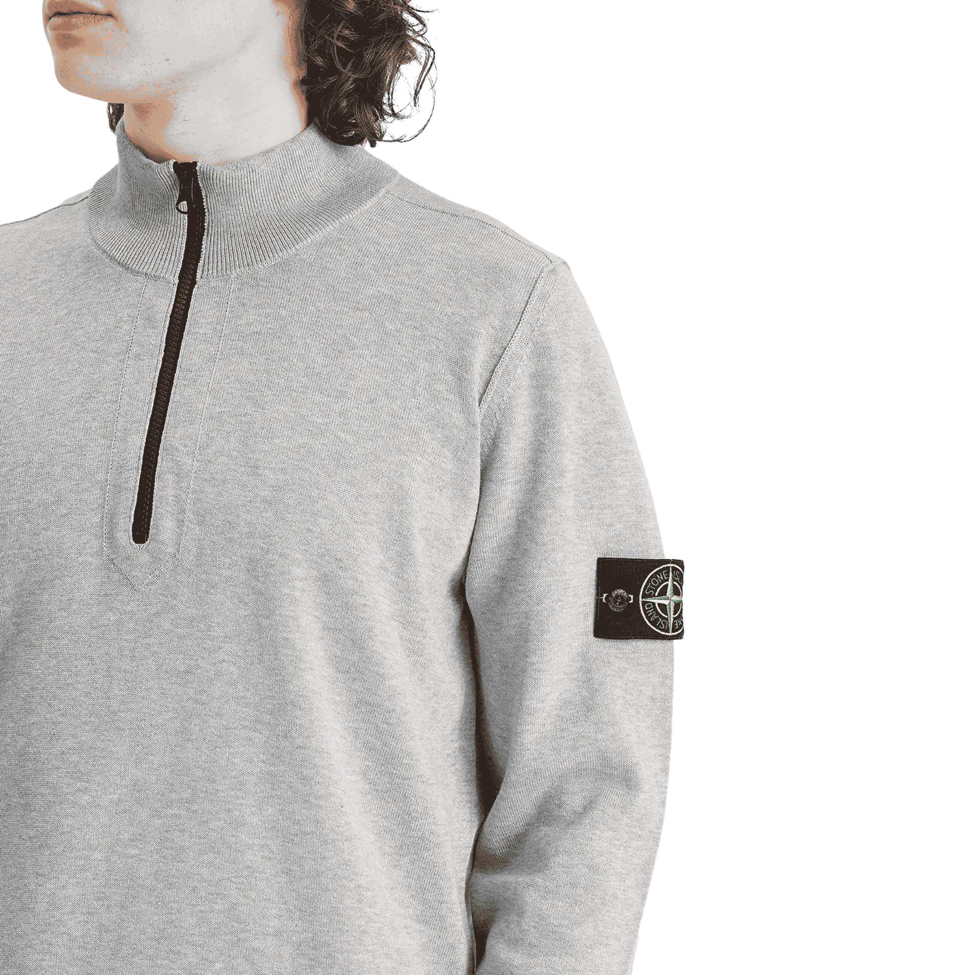 Stone Island Knit Half Zip Fleece - Grey Ironleague